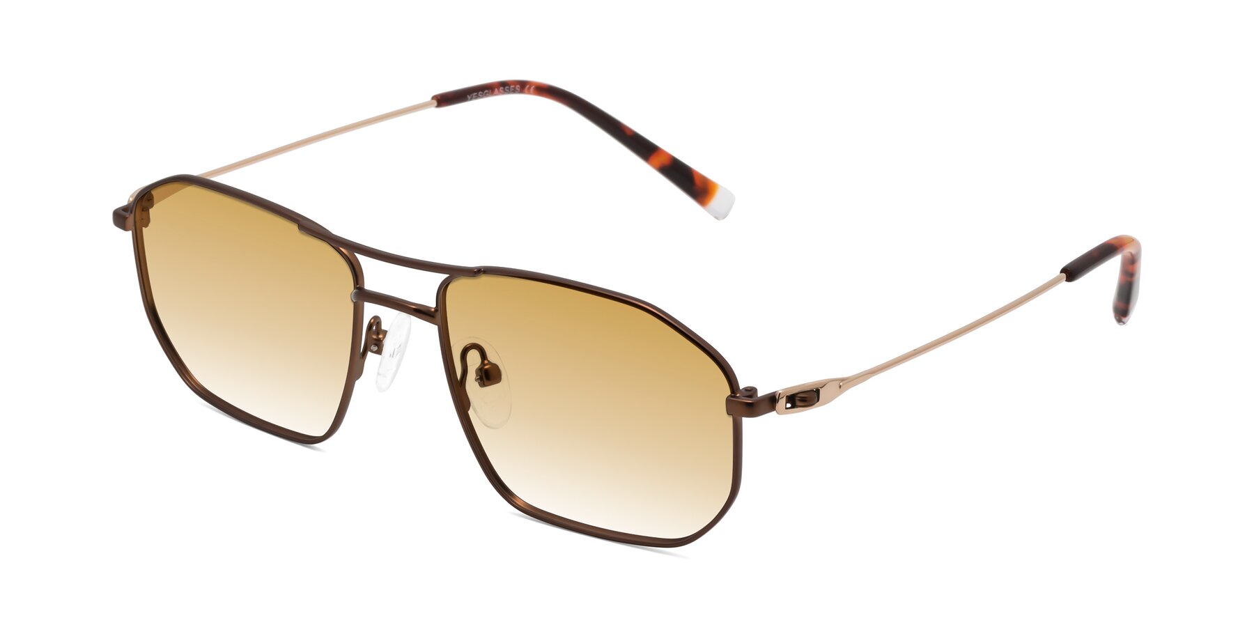 Angle of Cress in Brown-Gold with Champagne Gradient Lenses