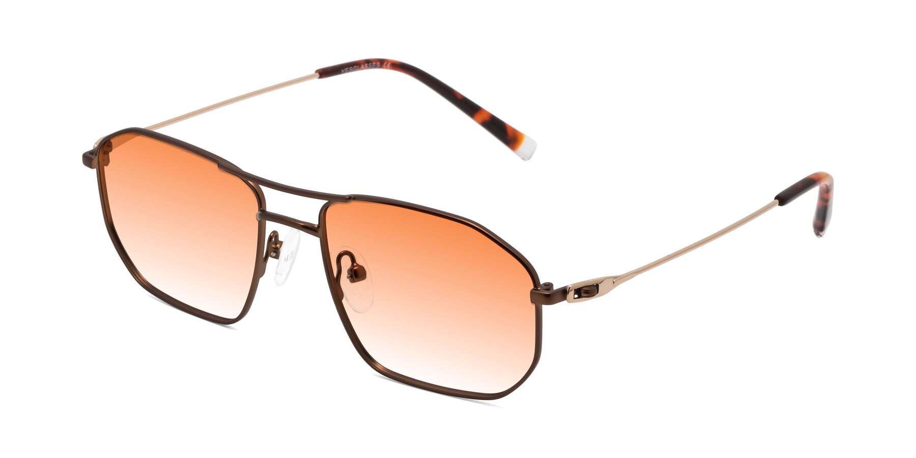 Angle of Cress in Brown-Gold with Orange Gradient Lenses