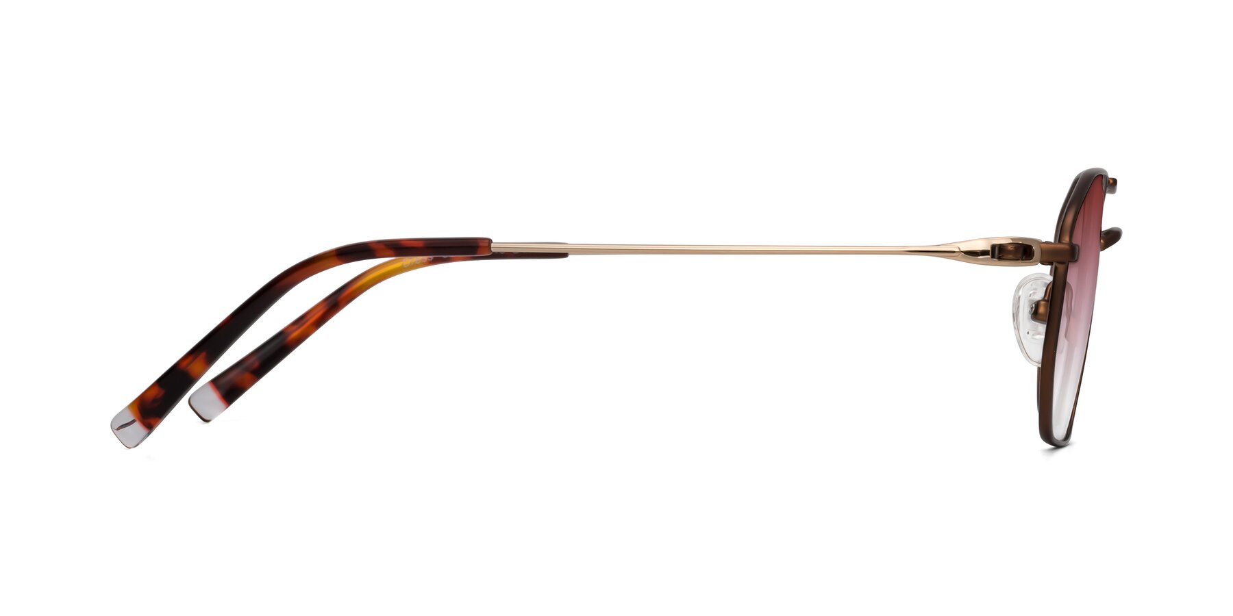 Side of Cress in Brown-Gold with Garnet Gradient Lenses