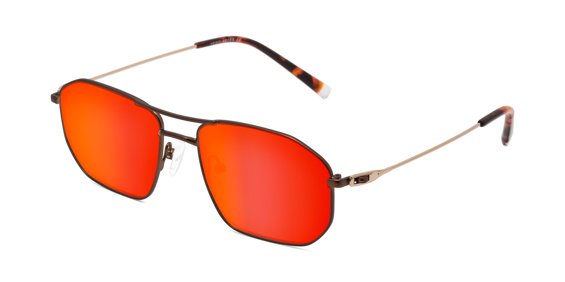 Angle of Cress in Brown-Gold with Red Gold Mirrored Lenses