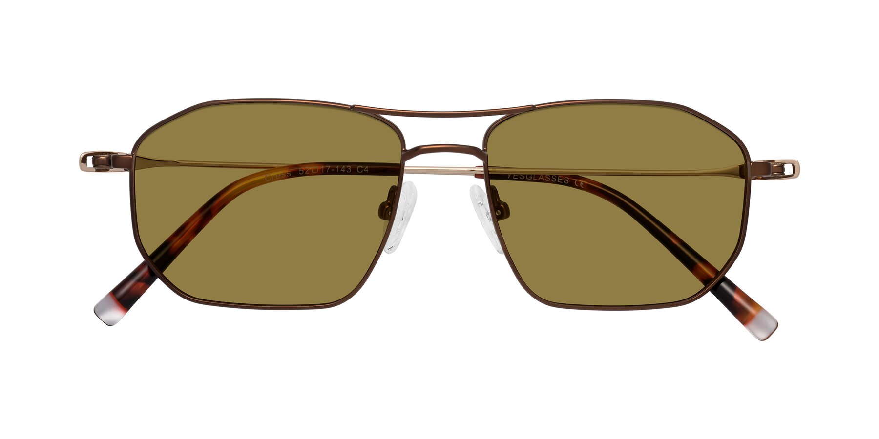 Folded Front of Cress in Brown-Gold with Brown Polarized Lenses