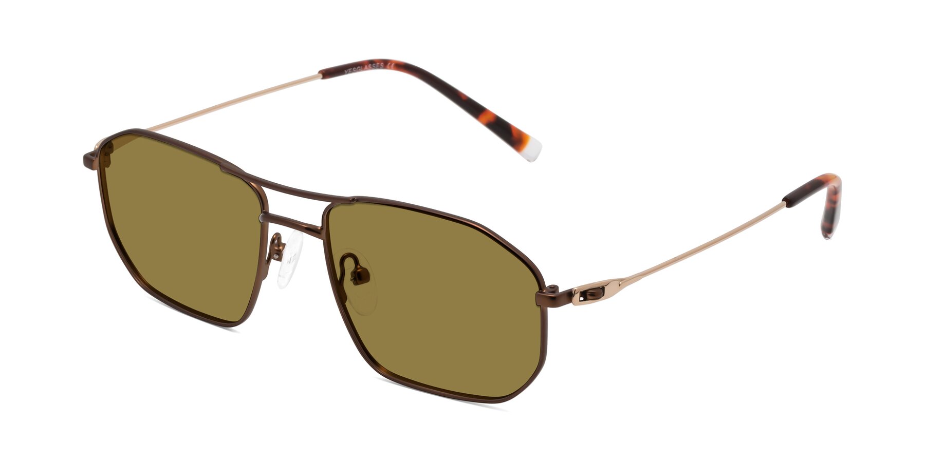 Angle of Cress in Brown-Gold with Brown Polarized Lenses