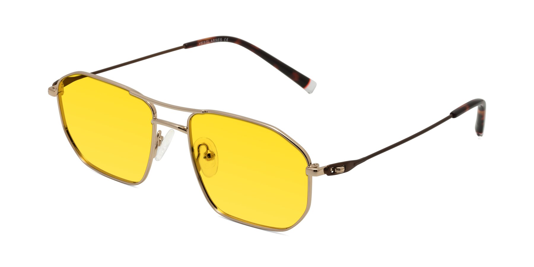 Angle of Cress in Gold-Brown with Yellow Tinted Lenses