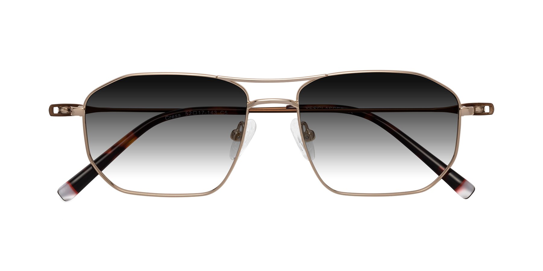 Folded Front of Cress in Gold-Brown with Gray Gradient Lenses