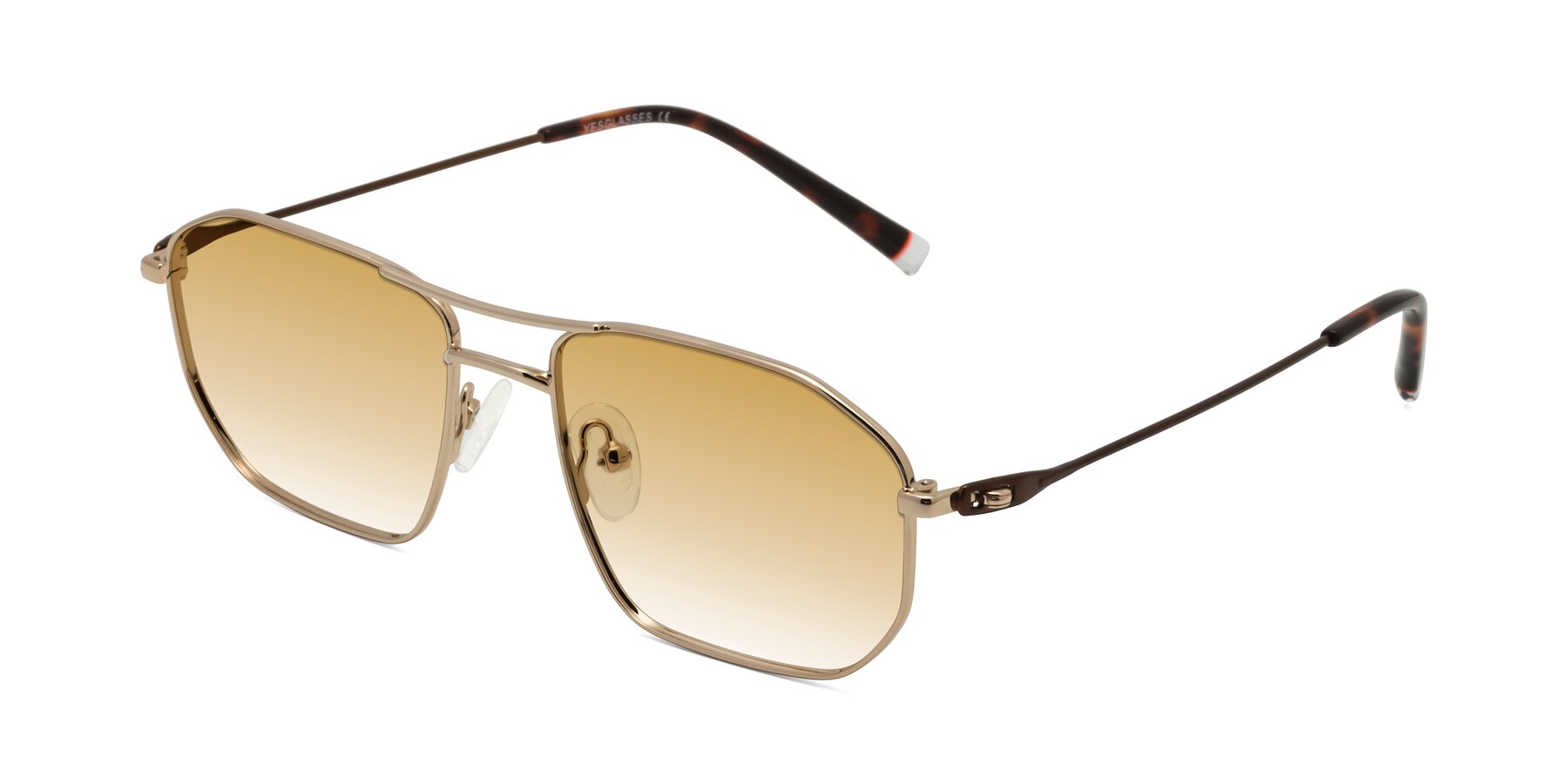 Angle of Cress in Gold-Brown with Champagne Gradient Lenses