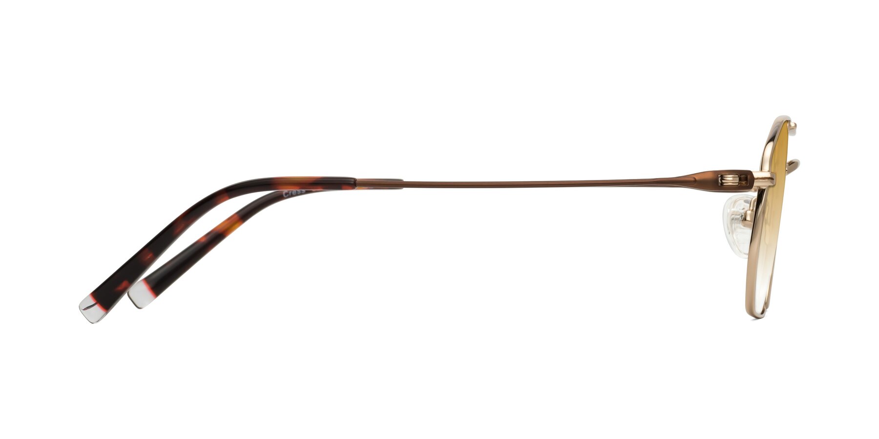 Side of Cress in Gold-Brown with Champagne Gradient Lenses