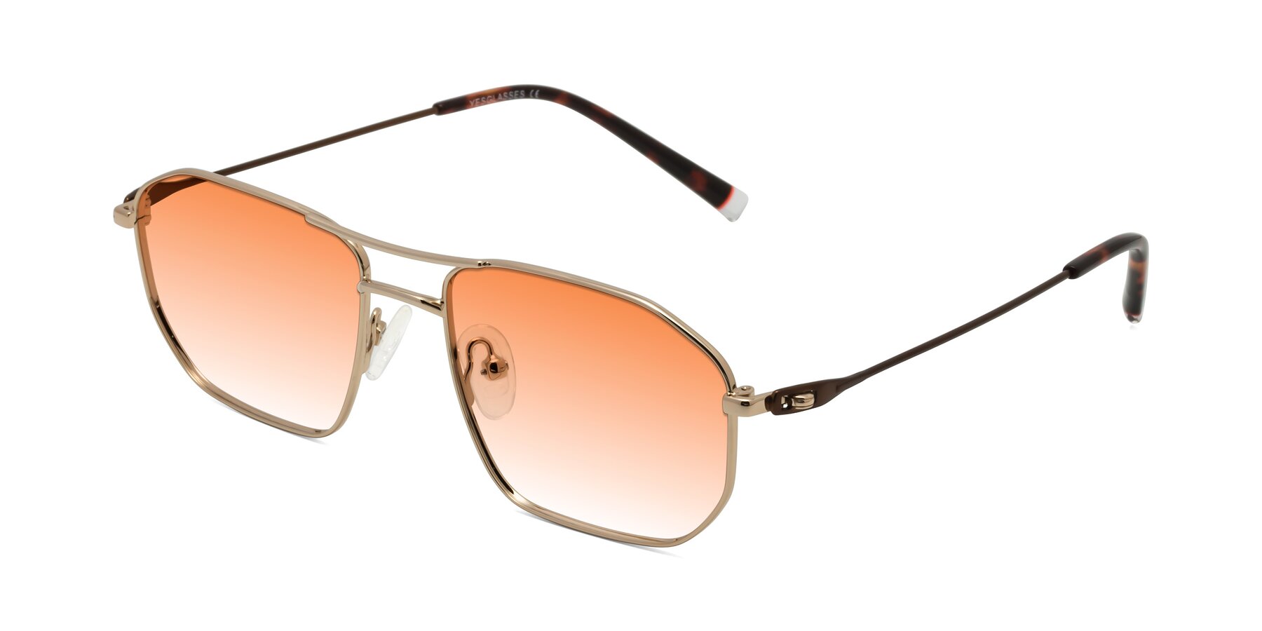 Angle of Cress in Gold-Brown with Orange Gradient Lenses