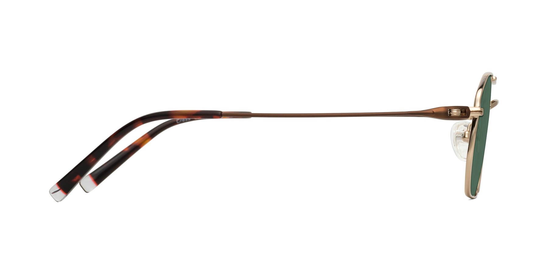 Side of Cress in Gold-Brown with Green Polarized Lenses