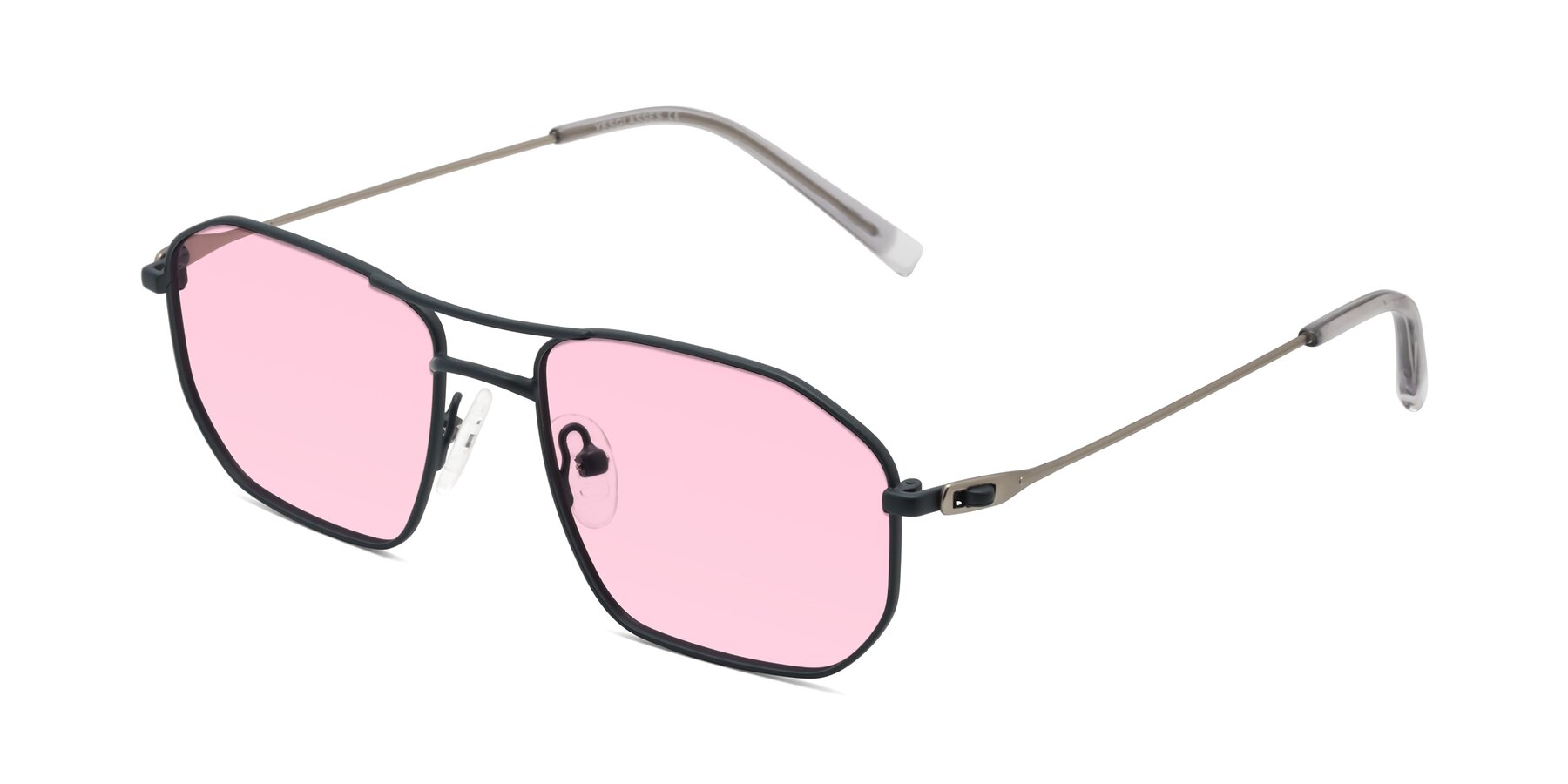 Angle of Cress in Stone Blue-Silver with Light Pink Tinted Lenses