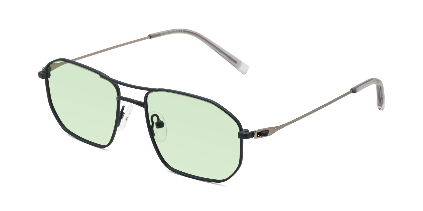 Angle of Cress in Stone Blue-Silver with Light Green Tinted Lenses