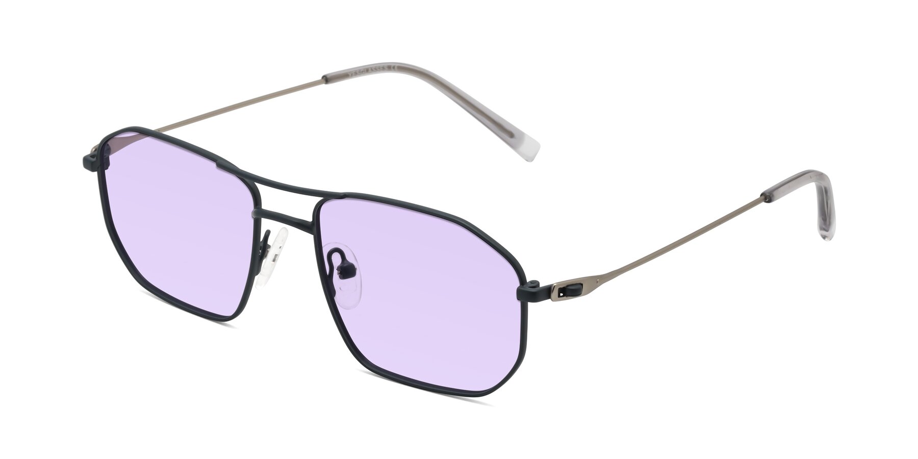 Angle of Cress in Stone Blue-Silver with Light Purple Tinted Lenses