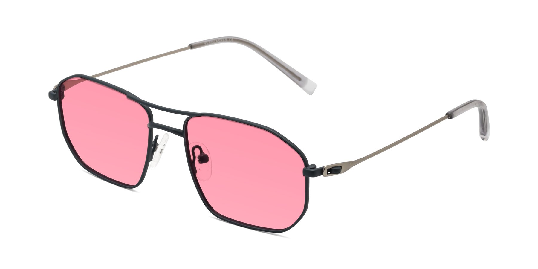 Angle of Cress in Stone Blue-Silver with Pink Tinted Lenses