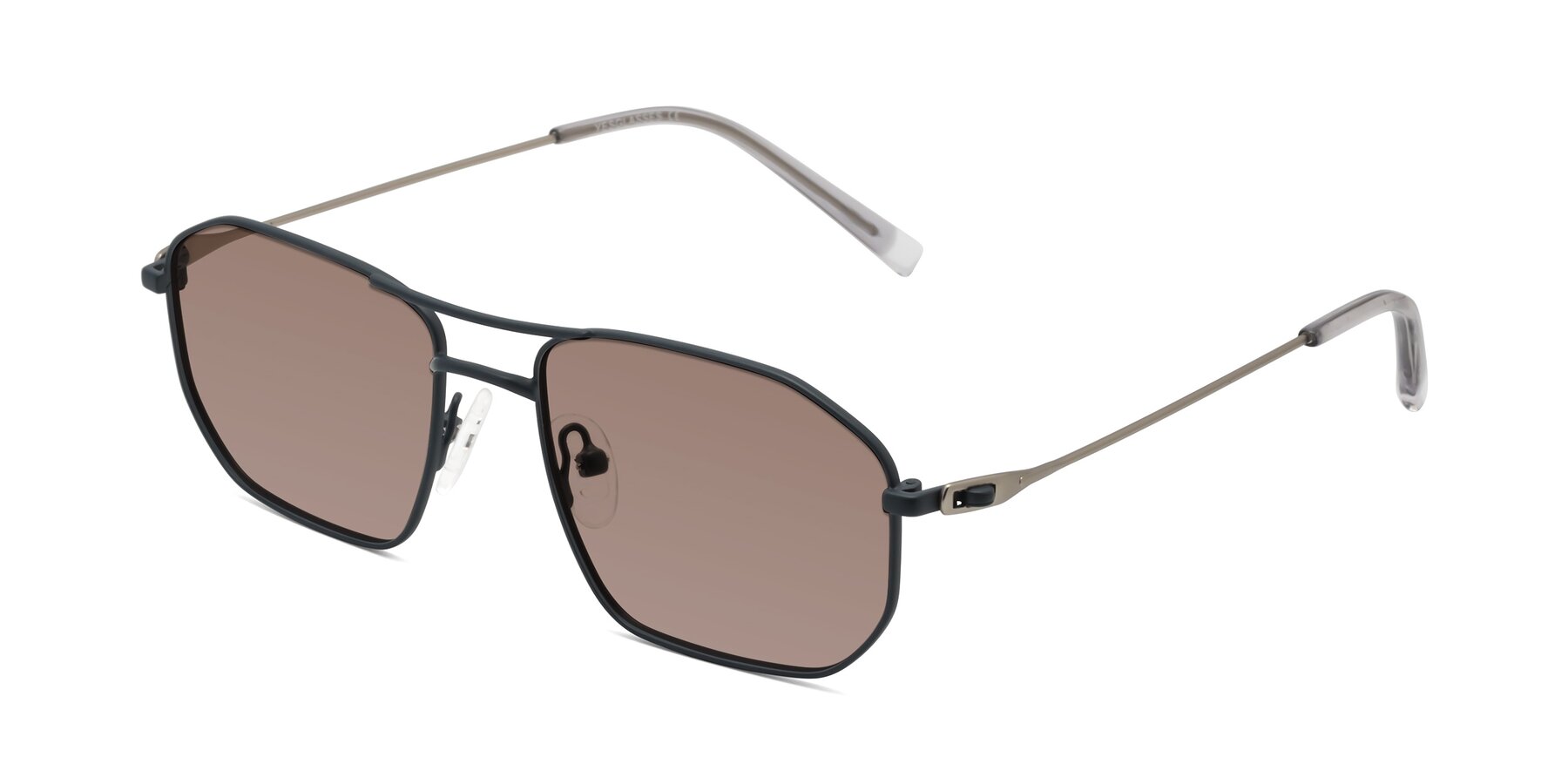 Angle of Cress in Stone Blue-Silver with Medium Brown Tinted Lenses