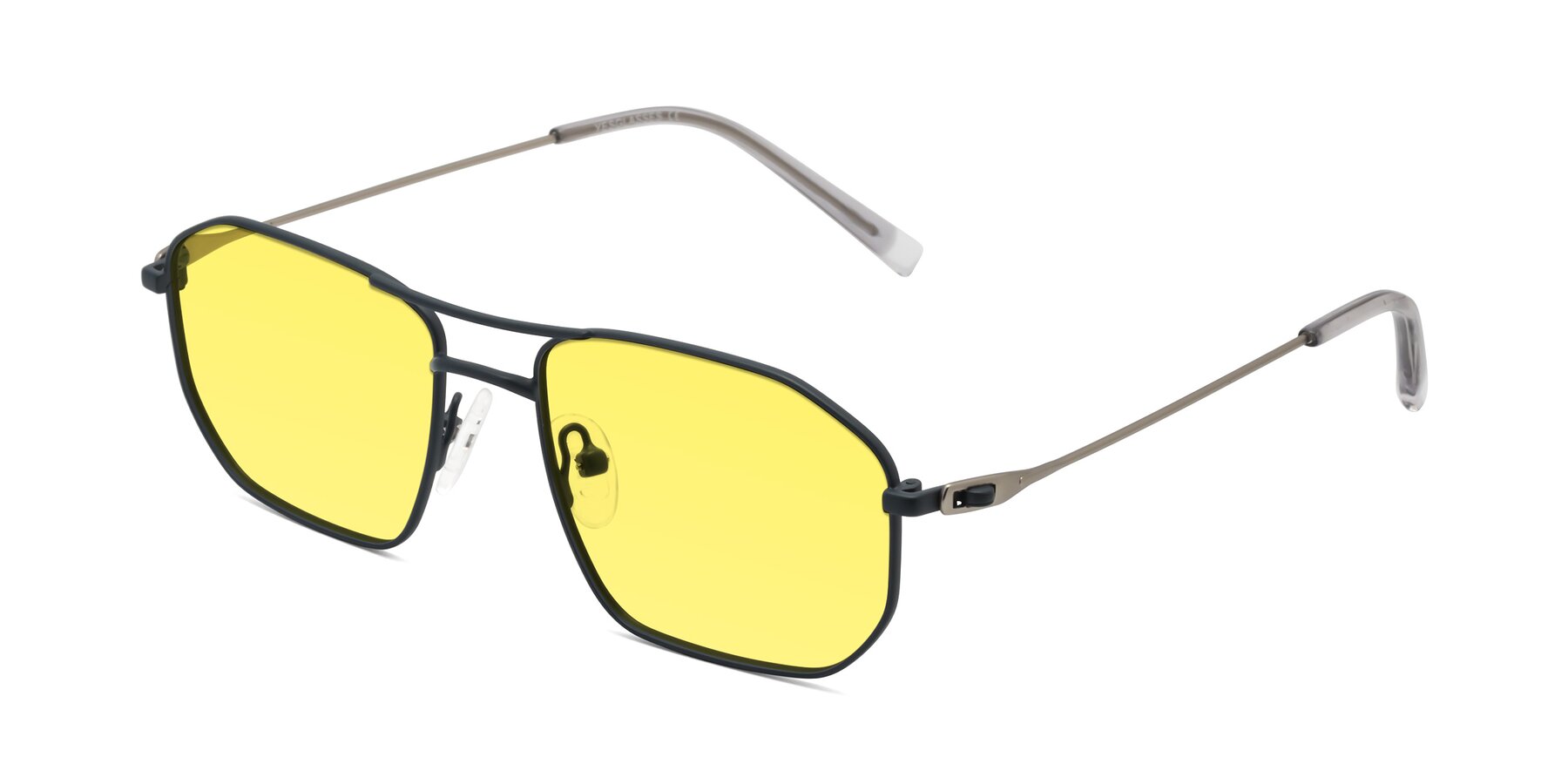 Angle of Cress in Stone Blue-Silver with Medium Yellow Tinted Lenses