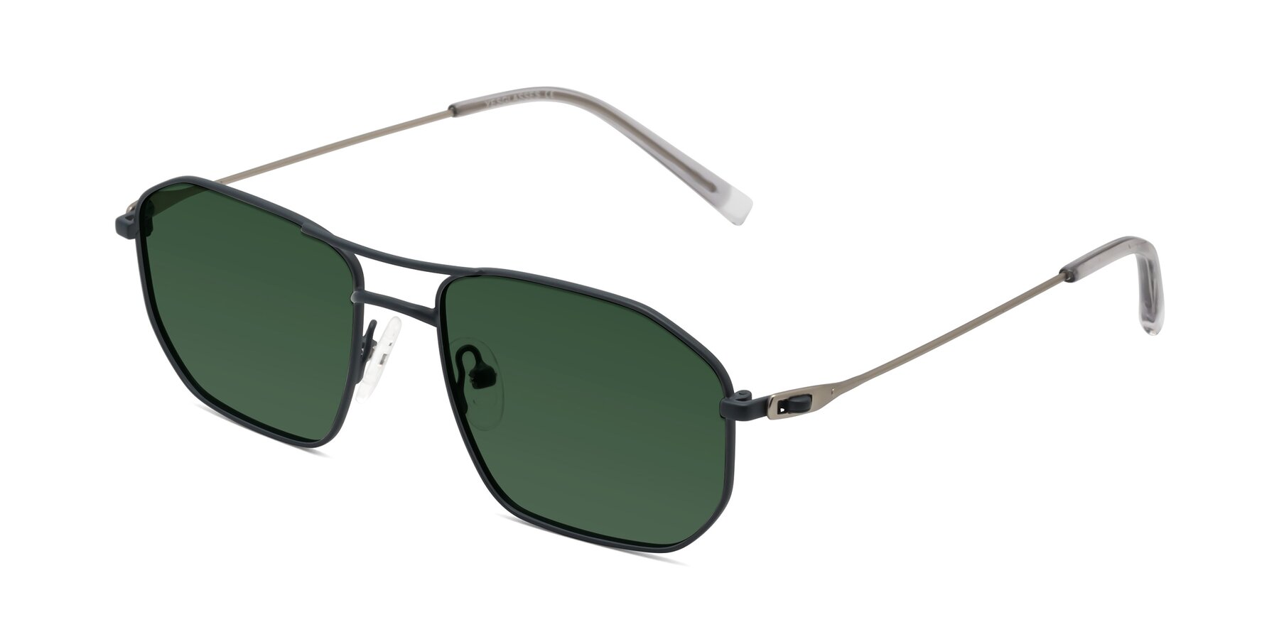 Angle of Cress in Stone Blue-Silver with Green Tinted Lenses