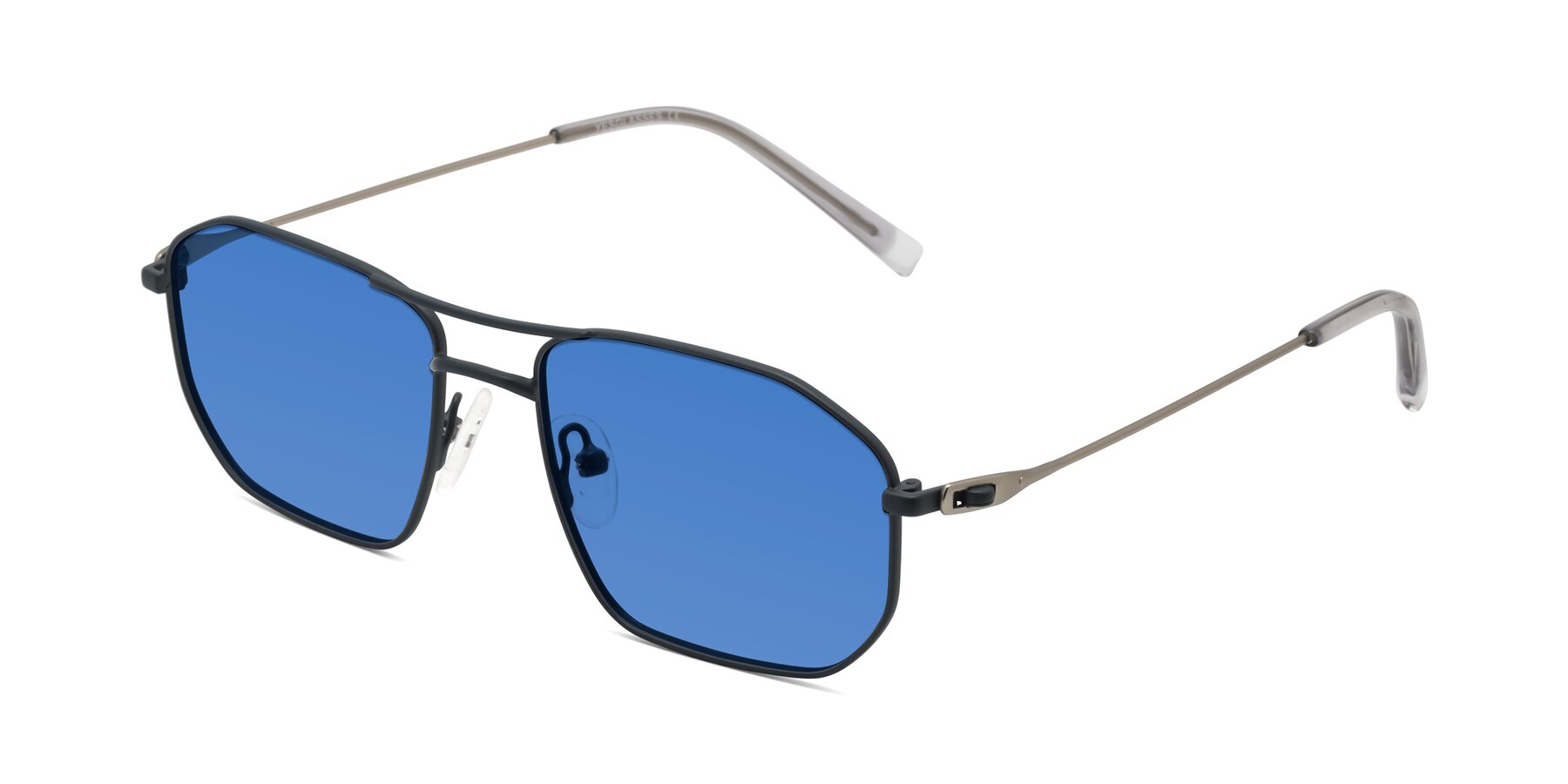 Angle of Cress in Stone Blue-Silver with Blue Tinted Lenses