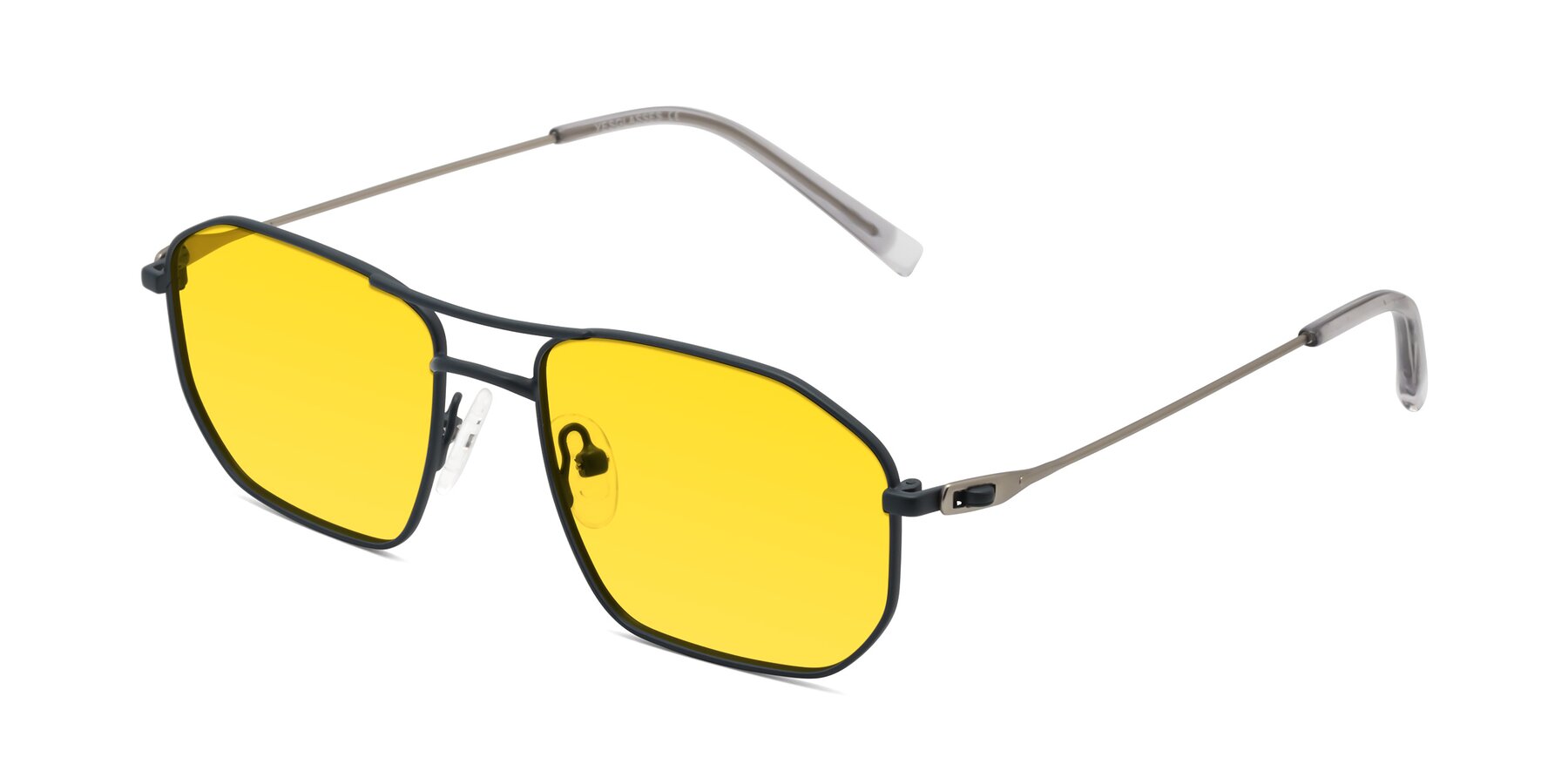 Angle of Cress in Stone Blue-Silver with Yellow Tinted Lenses