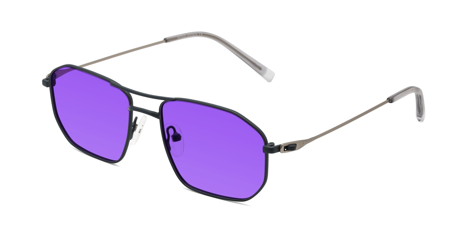 Angle of Cress in Stone Blue-Silver with Purple Tinted Lenses