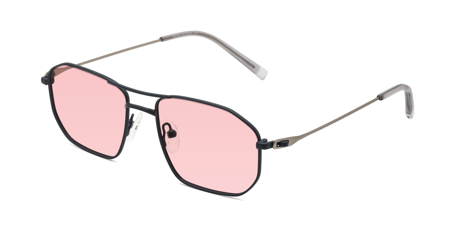 Angle of Cress in Stone Blue-Silver with Light Garnet Tinted Lenses