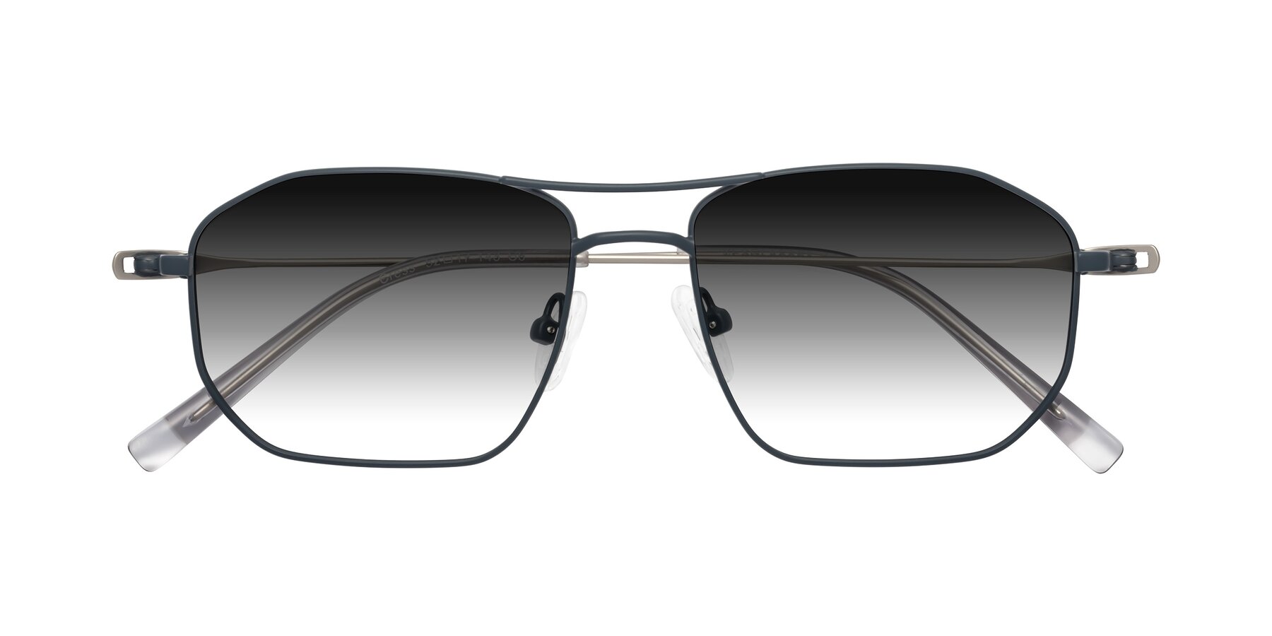 Folded Front of Cress in Stone Blue-Silver with Gray Gradient Lenses