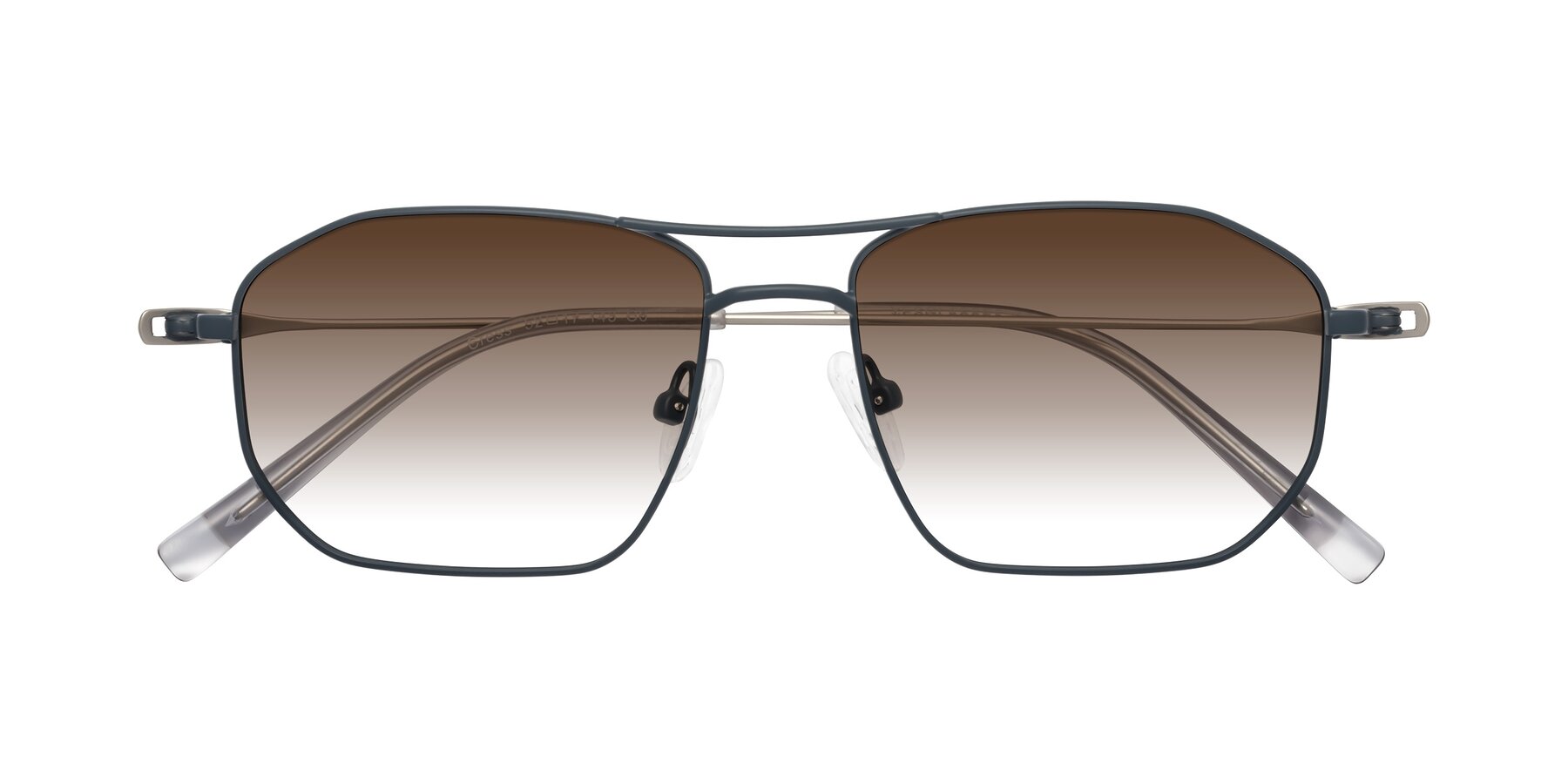 Folded Front of Cress in Stone Blue-Silver with Brown Gradient Lenses