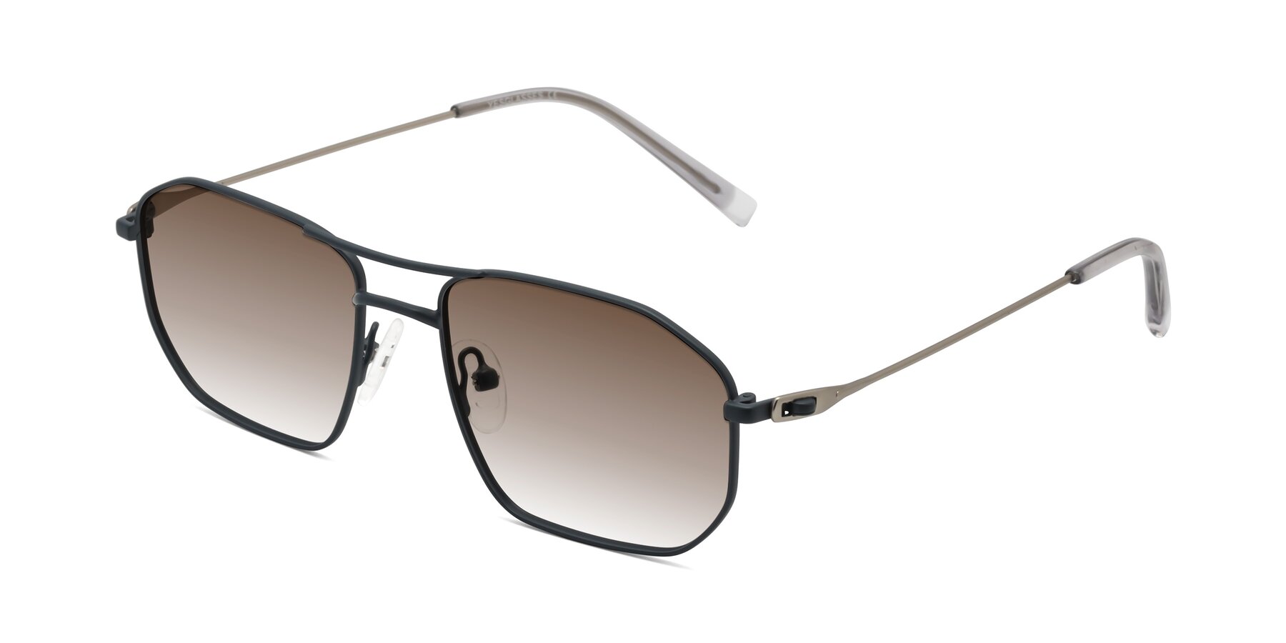 Angle of Cress in Stone Blue-Silver with Brown Gradient Lenses