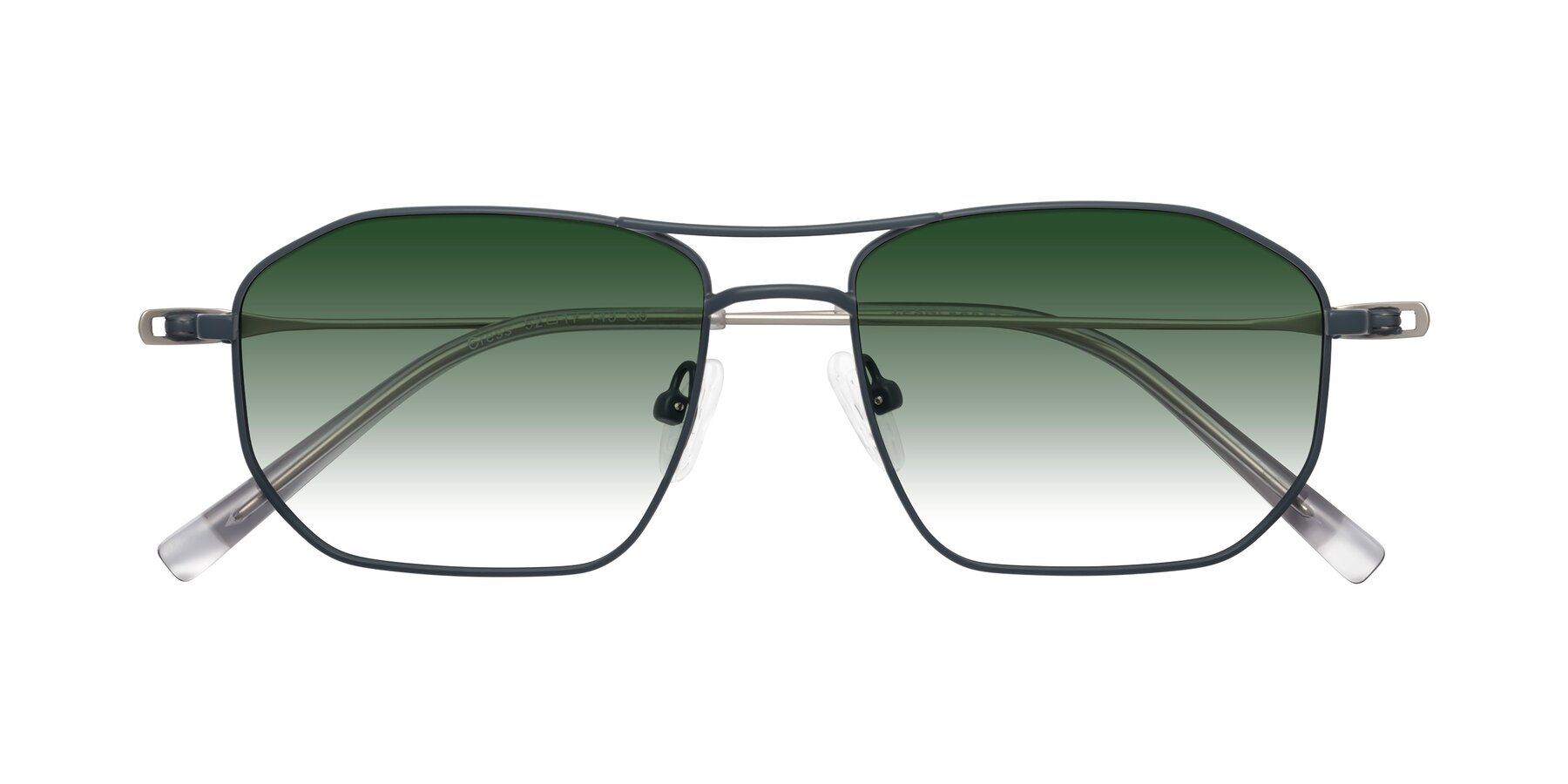 Folded Front of Cress in Stone Blue-Silver with Green Gradient Lenses