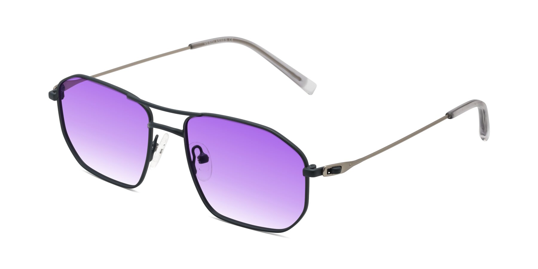 Angle of Cress in Stone Blue-Silver with Purple Gradient Lenses