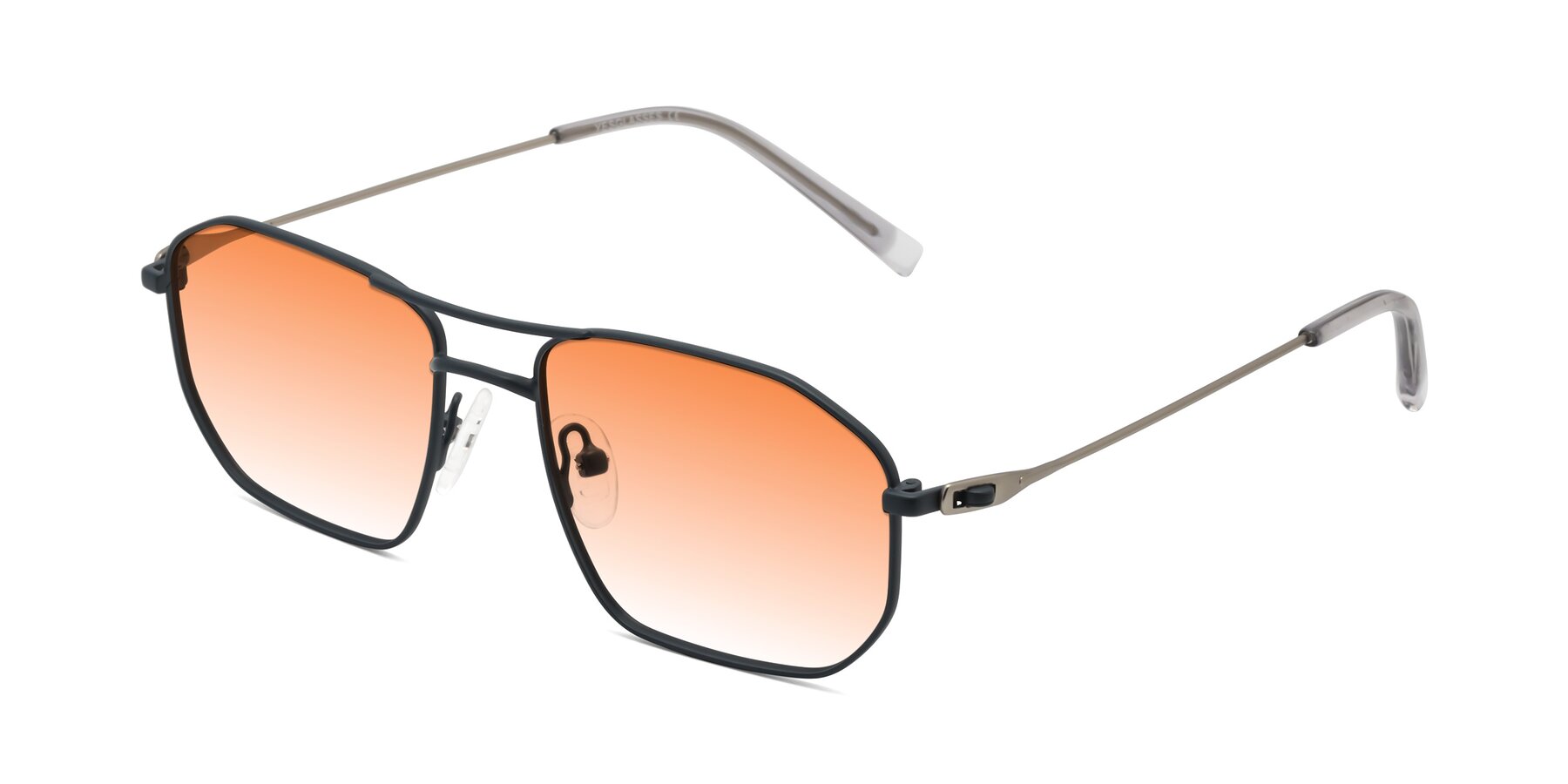 Angle of Cress in Stone Blue-Silver with Orange Gradient Lenses