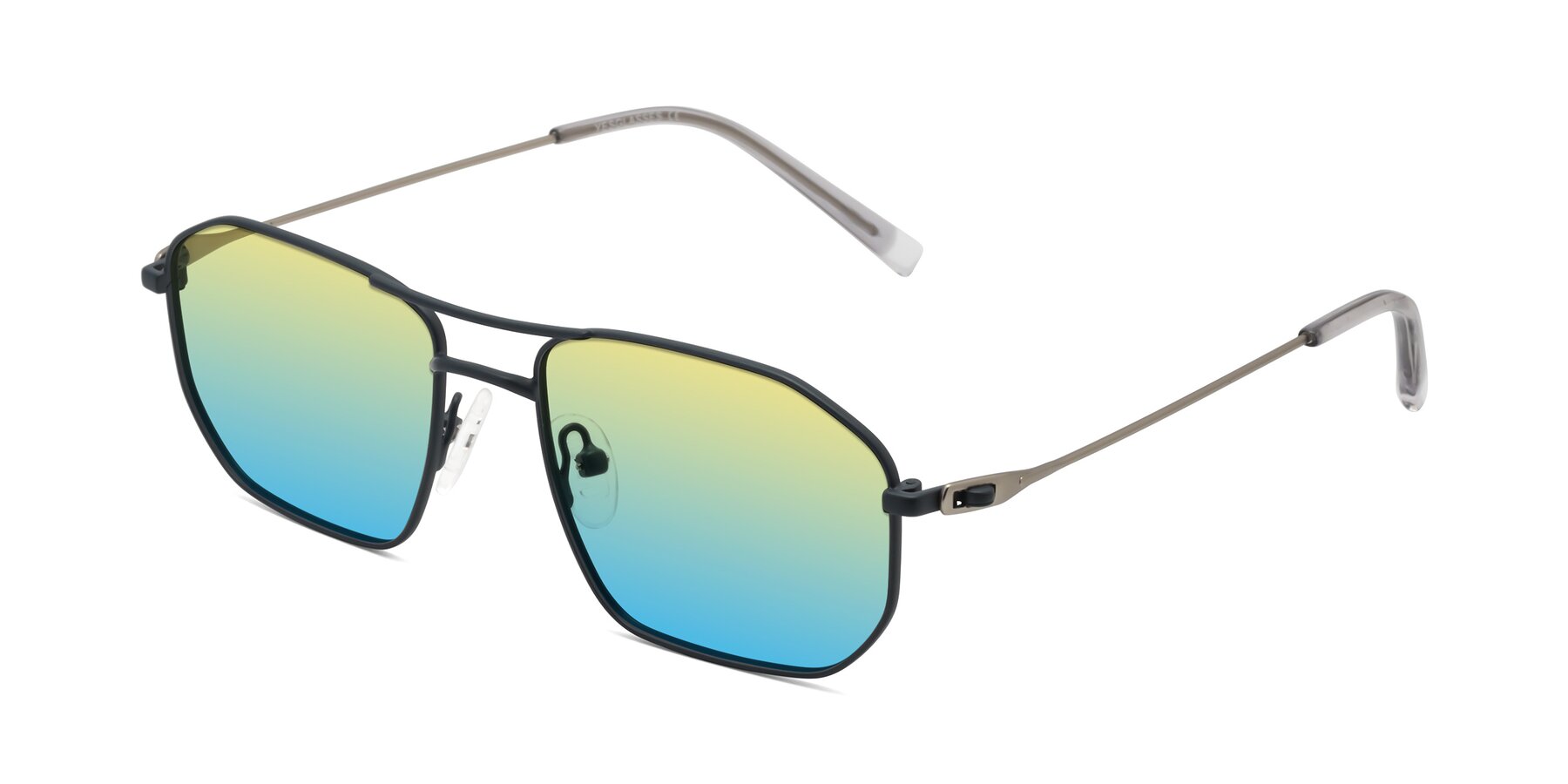 Angle of Cress in Stone Blue-Silver with Yellow / Blue Gradient Lenses