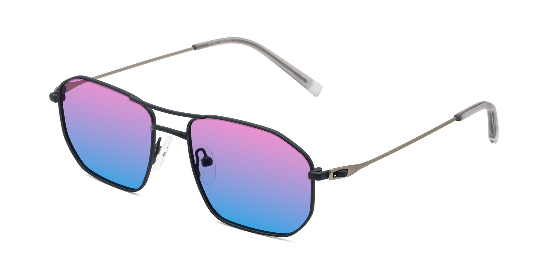 Angle of Cress in Stone Blue-Silver with Pink / Blue Gradient Lenses