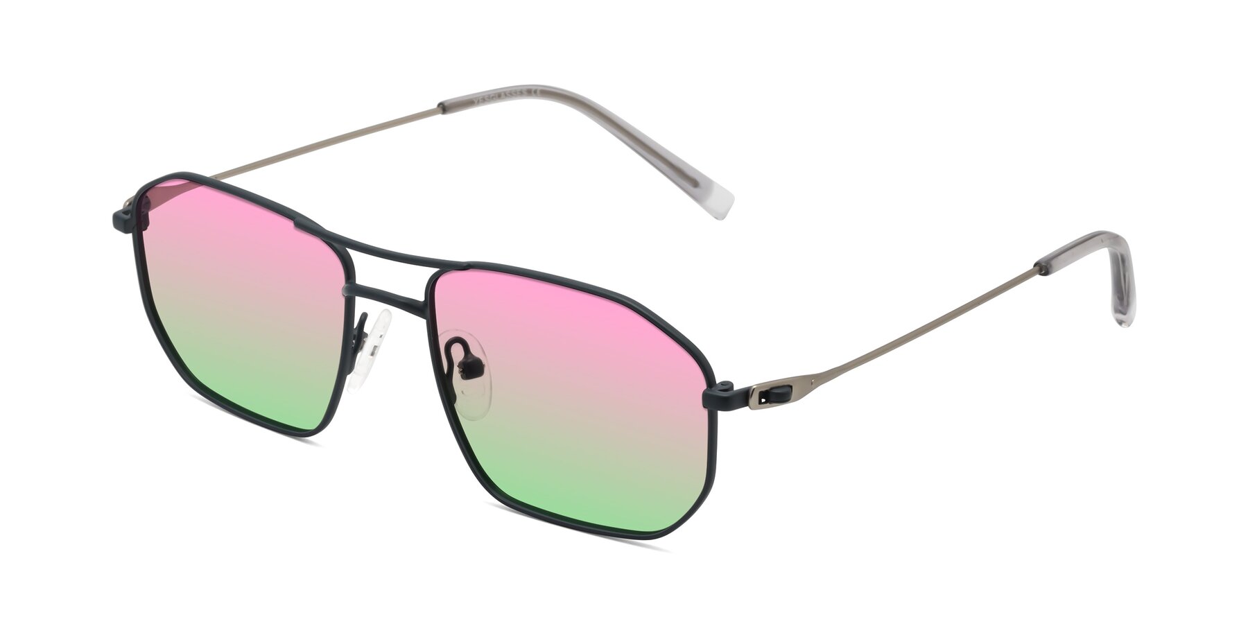 Angle of Cress in Stone Blue-Silver with Pink / Green Gradient Lenses