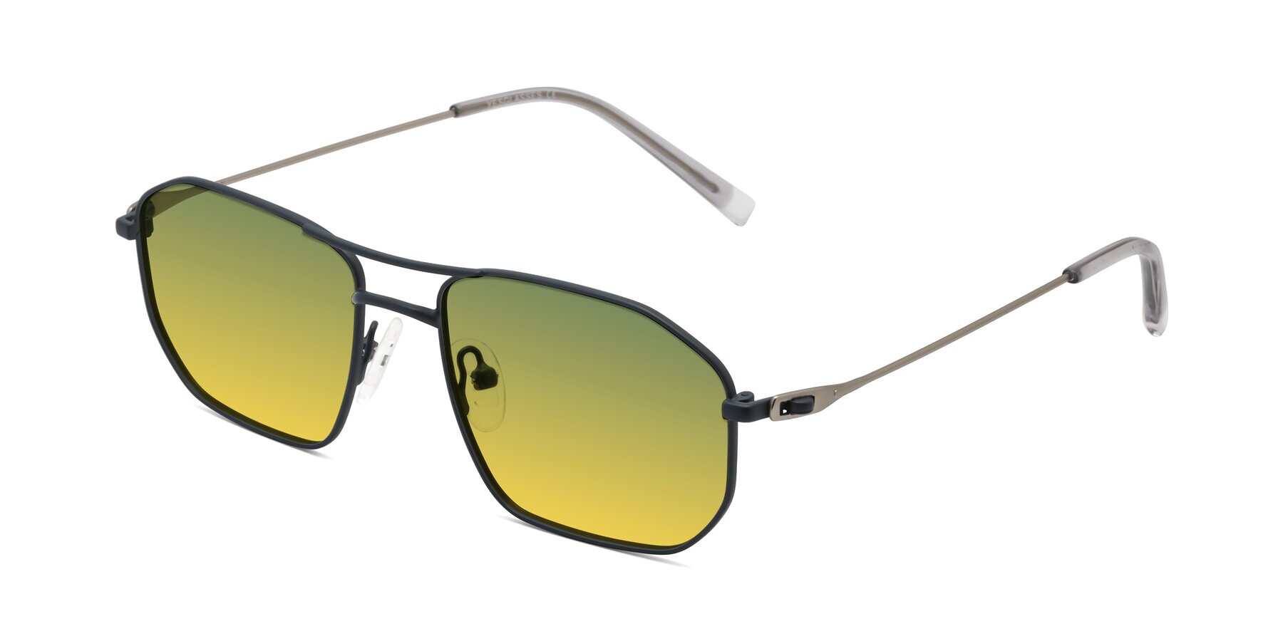 Angle of Cress in Stone Blue-Silver with Green / Yellow Gradient Lenses