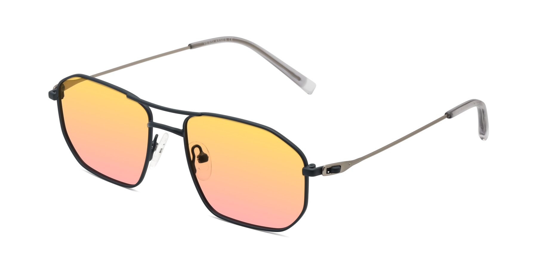 Angle of Cress in Stone Blue-Silver with Yellow / Pink Gradient Lenses