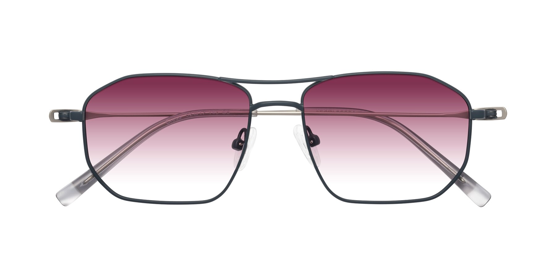 Folded Front of Cress in Stone Blue-Silver with Wine Gradient Lenses