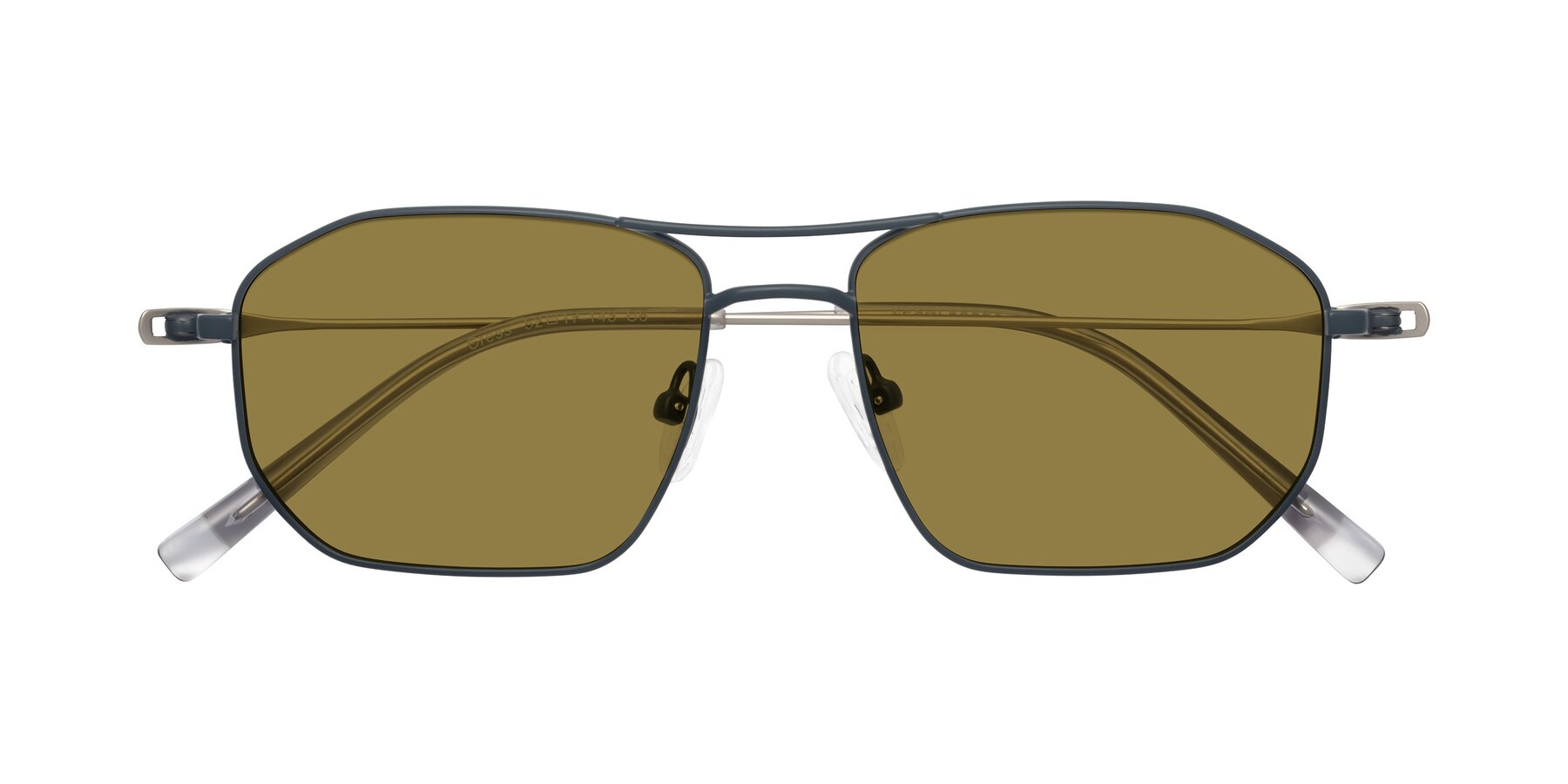 Folded Front of Cress in Stone Blue-Silver with Brown Polarized Lenses