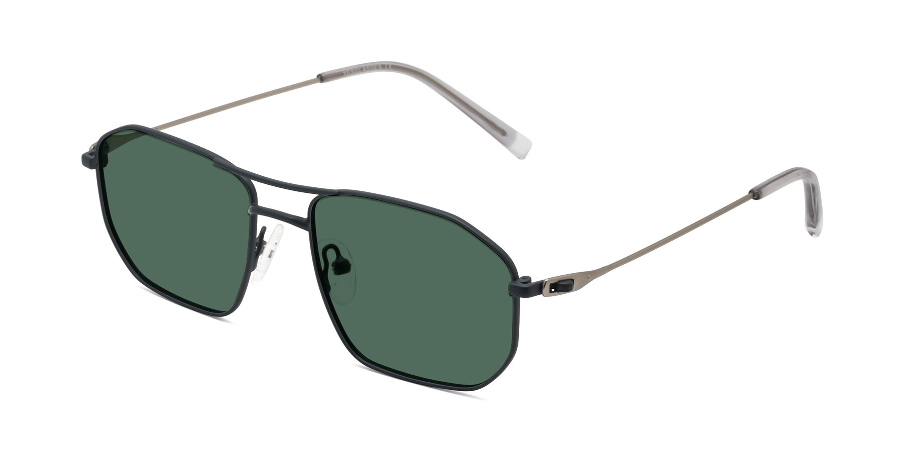 Angle of Cress in Stone Blue-Silver with Green Polarized Lenses