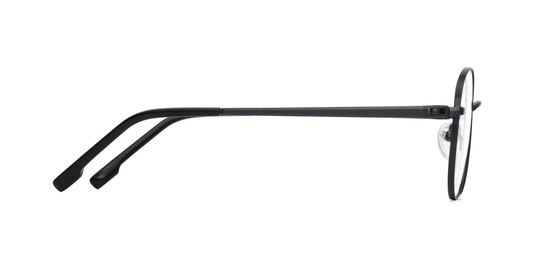 Side of Bean in Matte Black with Clear Eyeglass Lenses