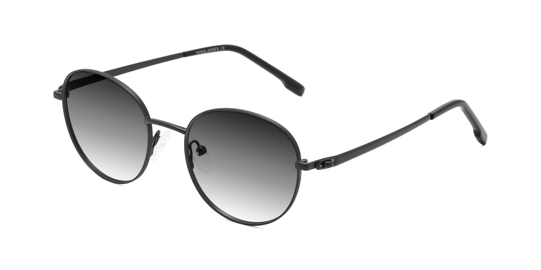 Angle of Bean in Matte Black with Gray Gradient Lenses