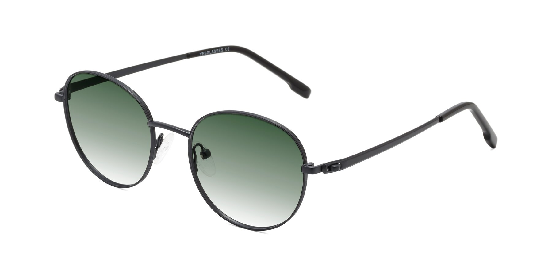 Angle of Bean in Matte Black with Green Gradient Lenses