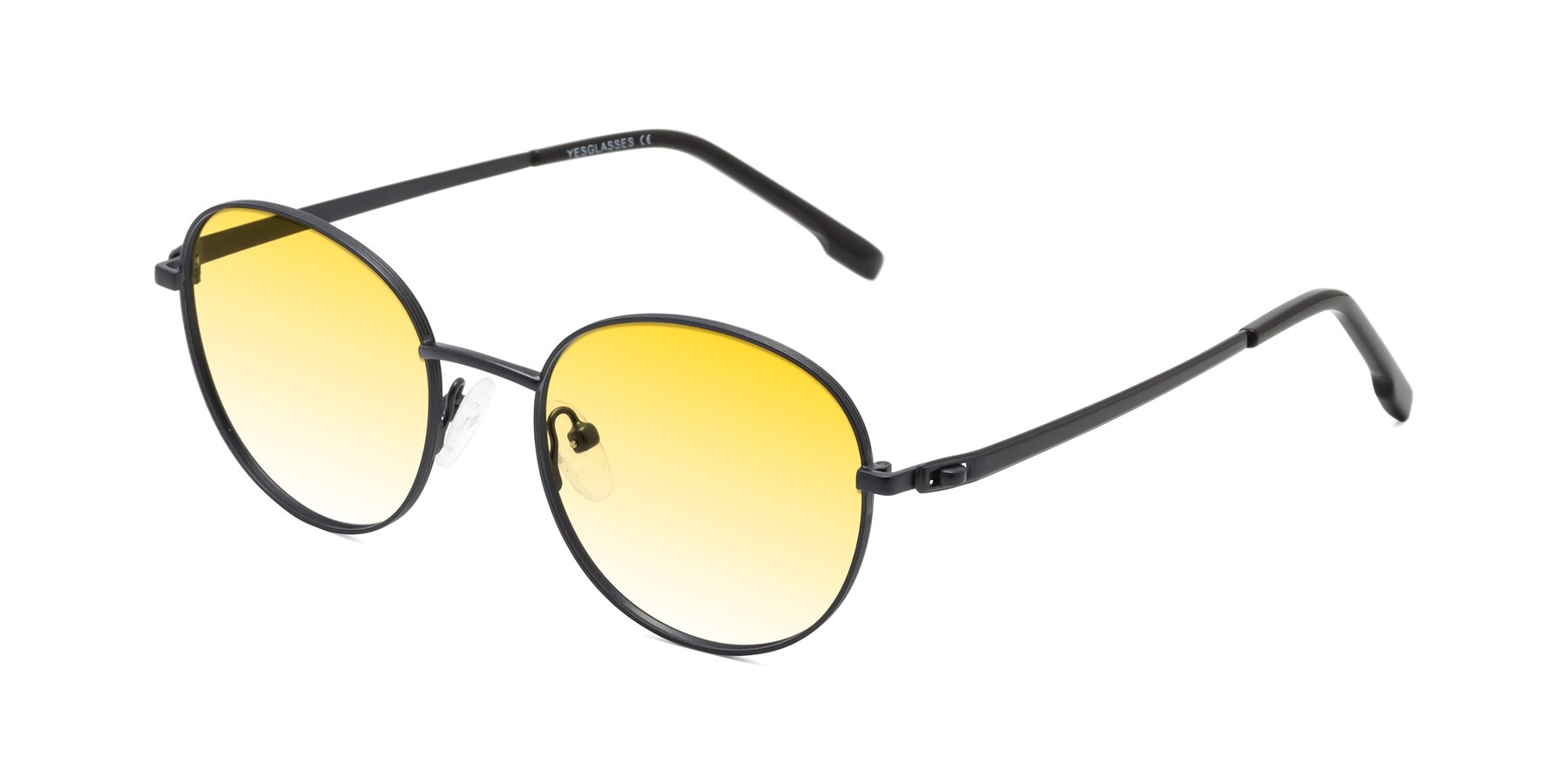 Angle of Bean in Matte Black with Yellow Gradient Lenses