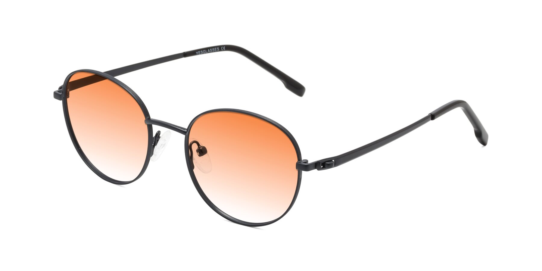 Angle of Bean in Matte Black with Orange Gradient Lenses