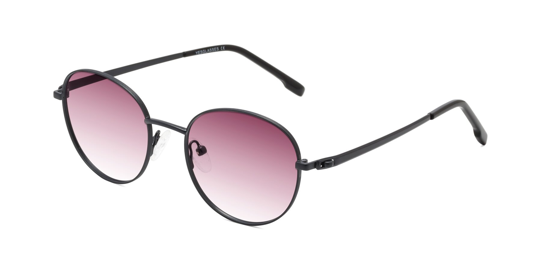 Angle of Bean in Matte Black with Wine Gradient Lenses