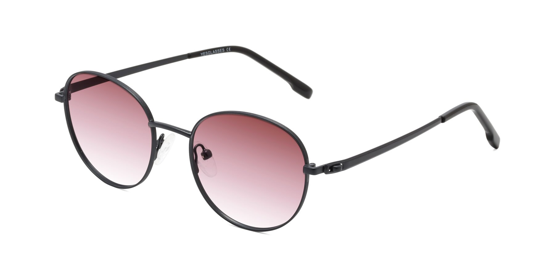 Angle of Bean in Matte Black with Garnet Gradient Lenses