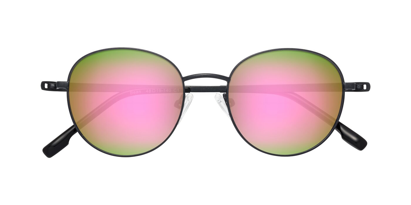Bean - Matte Black Flash Mirrored Sunglasses