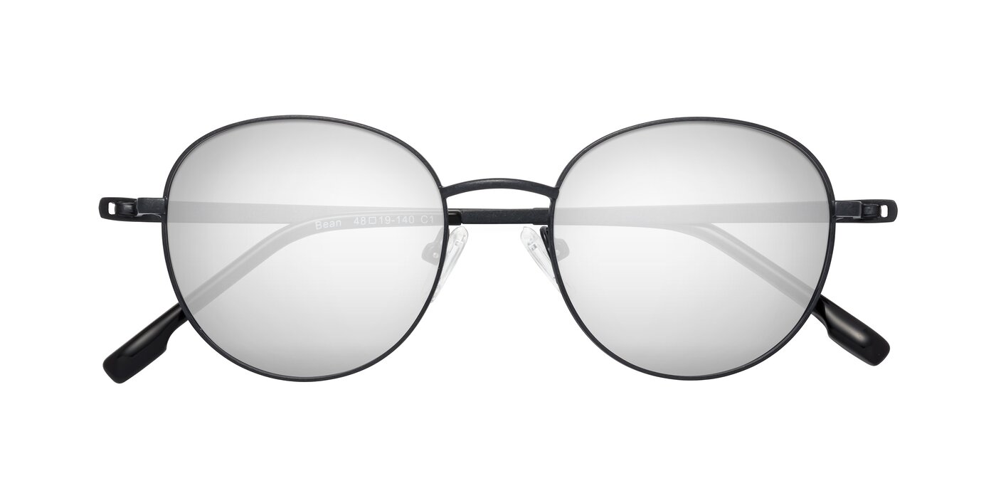 Bean - Matte Black Flash Mirrored Sunglasses