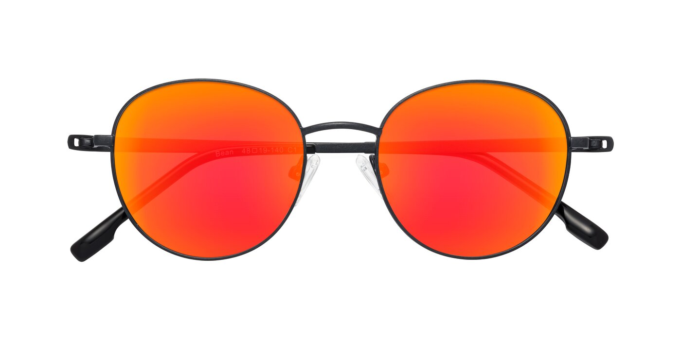 Bean - Matte Black Flash Mirrored Sunglasses