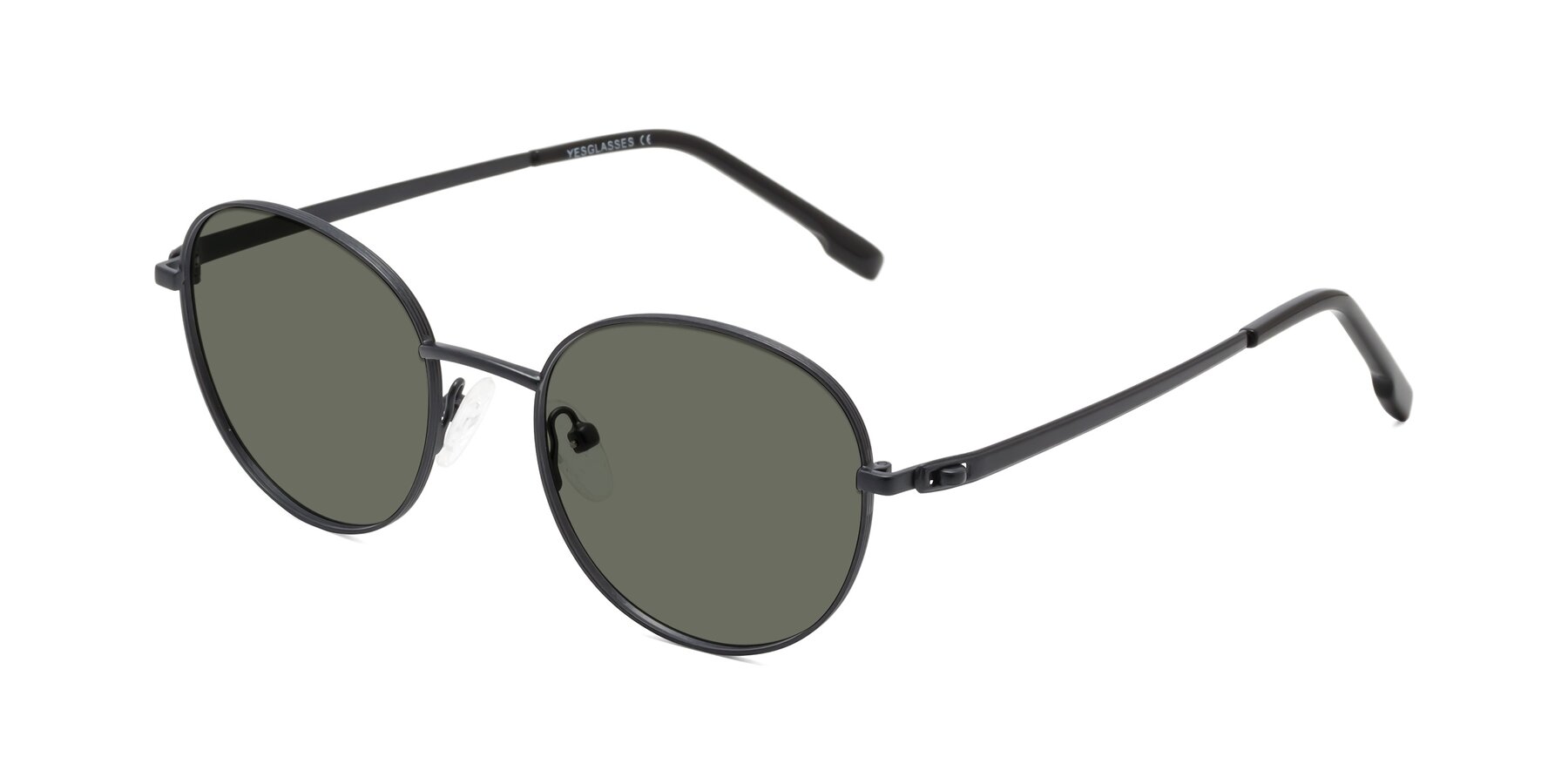 Angle of Bean in Matte Black with Gray Polarized Lenses