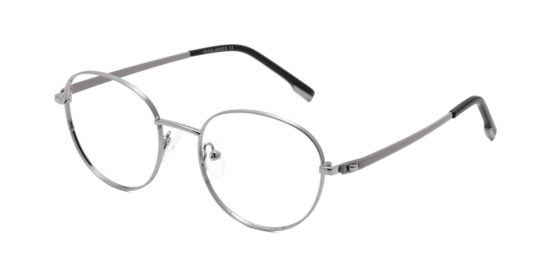 Angle of Bean in Silver with Clear Eyeglass Lenses