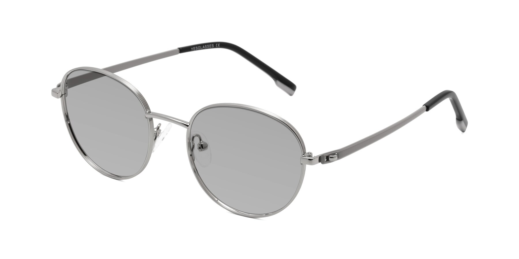 Angle of Bean in Silver with Light Gray Tinted Lenses